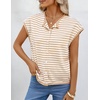 MEROKEETY Women’s Summer Cap Short Sleeve Sweater Vest 2026 Trendy Tops(Stripekhaki)