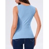 MEROKEETY Womens Summer Floral Mesh Business Casual Tank Tops(Blue)