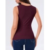 MEROKEETY Womens Summer Floral Mesh Business Casual Tank Tops(Burgundy)