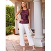 MEROKEETY Womens Summer Floral Mesh Business Casual Tank Tops(Burgundy)