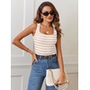 MEROKEETY Women’s Summer Square Neck Tank Tops(Almond)