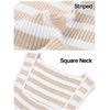 MEROKEETY Women’s Summer Square Neck Tank Tops(Almond)