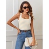MEROKEETY Women’s Summer Square Neck Tank Tops(Apricot)