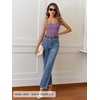 MEROKEETY Women’s Summer Square Neck Tank Tops(Bluepink)