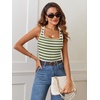 MEROKEETY Women’s Summer Square Neck Tank Tops(Green)