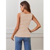 MEROKEETY Women’s Summer Square Neck Tank Tops(Khaki)