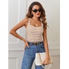 MEROKEETY Women’s Summer Square Neck Tank Tops(Khaki)
