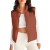 MEROKEETY Puffer Vest Women 2026 Fall Winter Sleeveless Coat(Brown)