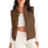 MEROKEETY Puffer Vest Women 2026 Fall Winter Sleeveless Coat(Coffee)