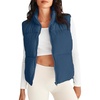 MEROKEETY Puffer Vest Women 2026 Fall Winter Sleeveless Coat(Darkblue)