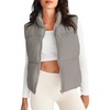 MEROKEETY Puffer Vest Women 2026 Fall Winter Sleeveless Coat(Grey)