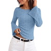 MEROKEETY Women’s 2026 Boat Neck Bell Sleeve Going Out Tops(Blue)