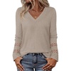 MEROKEETY Womens Long Sleeve Tops Fall Winter Ribbed Sweaters Casual Shirts(Apricot)