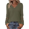 MEROKEETY Womens Long Sleeve Tops Fall Winter Ribbed Sweaters Casual Shirts(Armygreen)