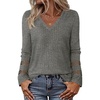 MEROKEETY Womens Long Sleeve Tops Fall Winter Ribbed Sweaters Casual Shirts(Grey)