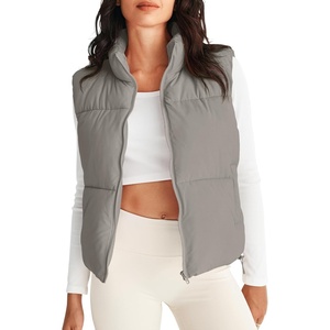 MEROKEETY Puffer Vest Women 2026 Fall Winter Sleeveless Coat(Grey)