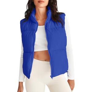 MEROKEETY Puffer Vest Women 2026 Fall Winter Sleeveless Coat(Royal)