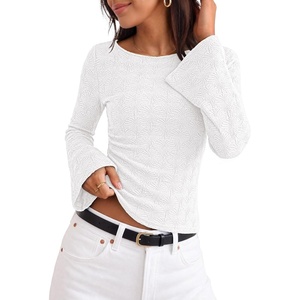 MEROKEETY Women’s 2026 Boat Neck Bell Sleeve Going Out Tops(White)