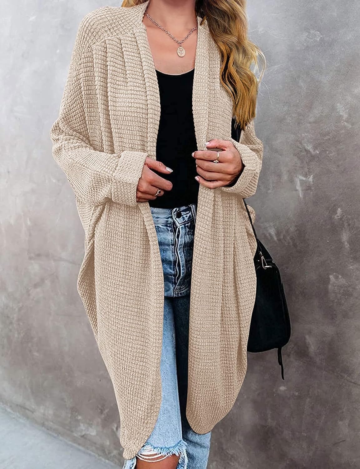 image:imageMEROKEETY Cardigan Sweaters for Women Oversized Long Cardigans Fall OutfitsApricot