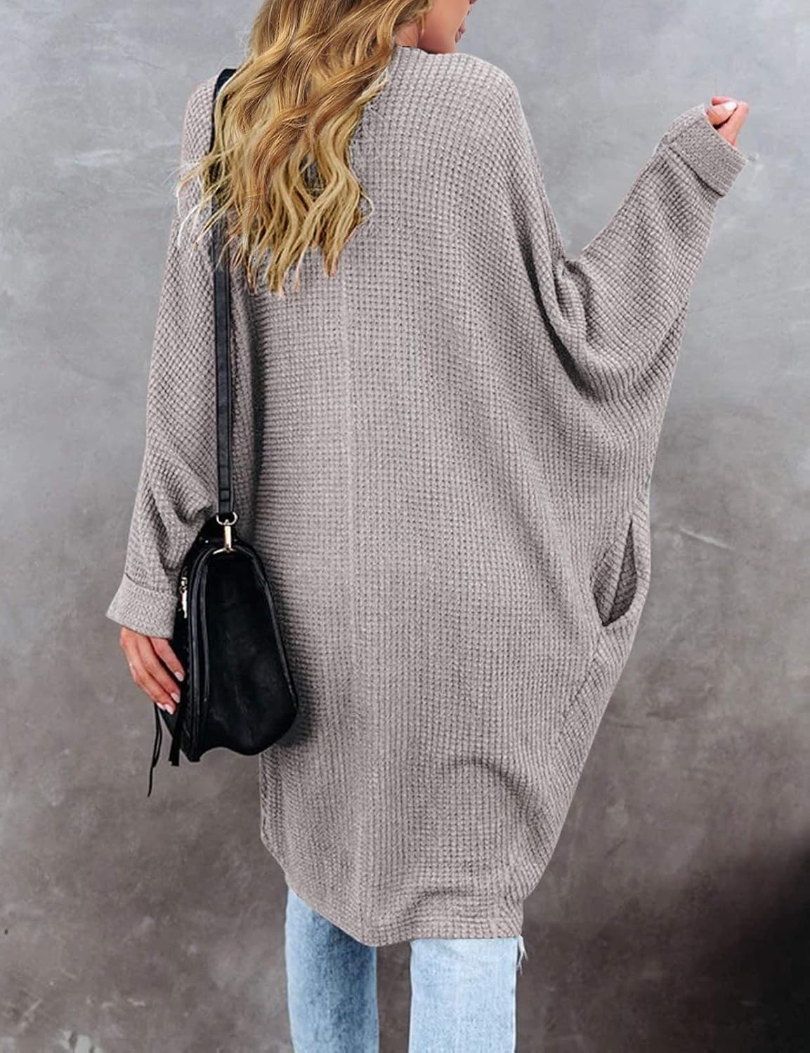 image:imageMEROKEETY Cardigan Sweaters for Women Oversized Long Cardigans Fall OutfitsGrey