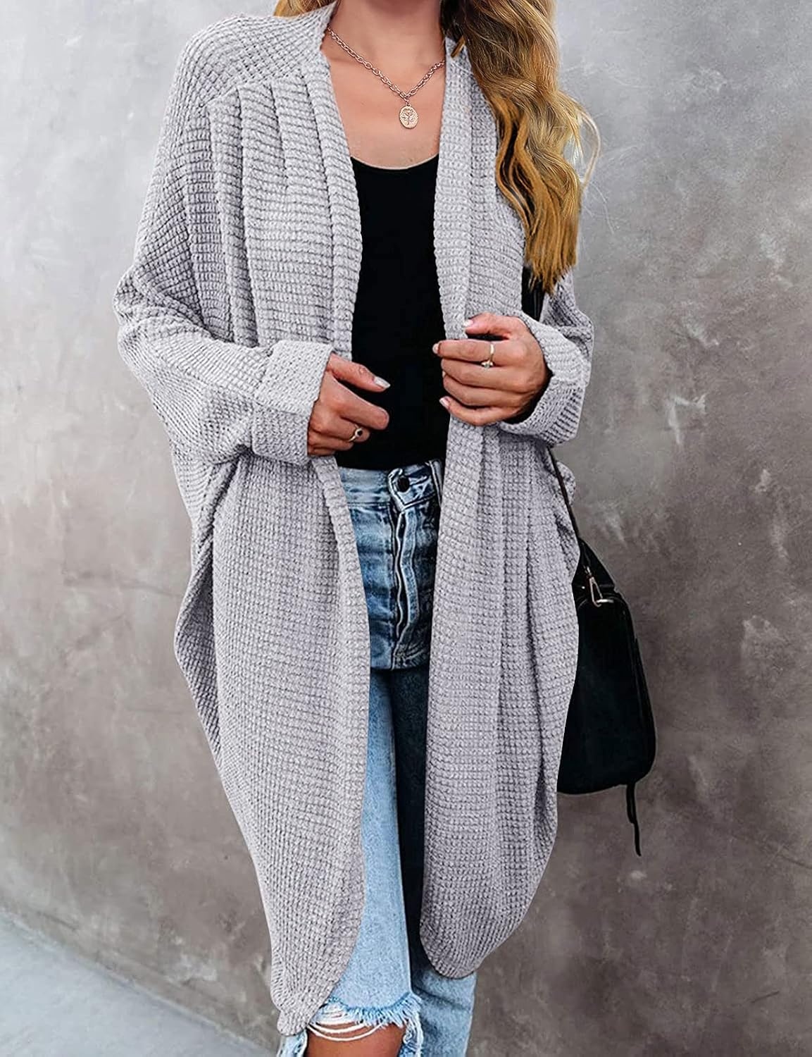 image:imageMEROKEETY Cardigan Sweaters for Women Oversized Long Cardigans Fall OutfitsLight Grey