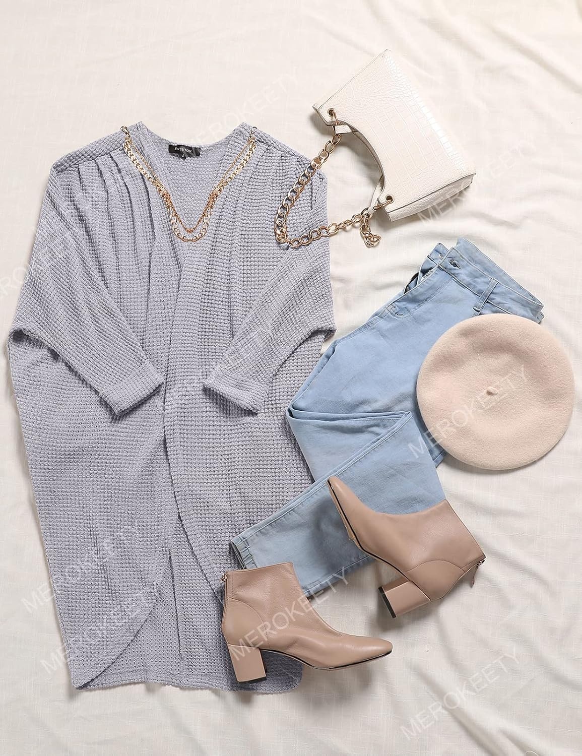 image:imageMEROKEETY Cardigan Sweaters for Women Oversized Long Cardigans Fall OutfitsLight Grey