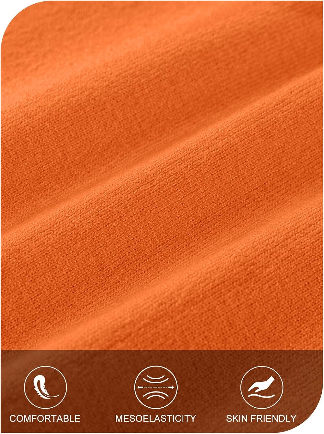 image:imageMEROKEETY Womens Fall Long Sleeve V Neck Sweaters Lightweight Knit TopsOrange