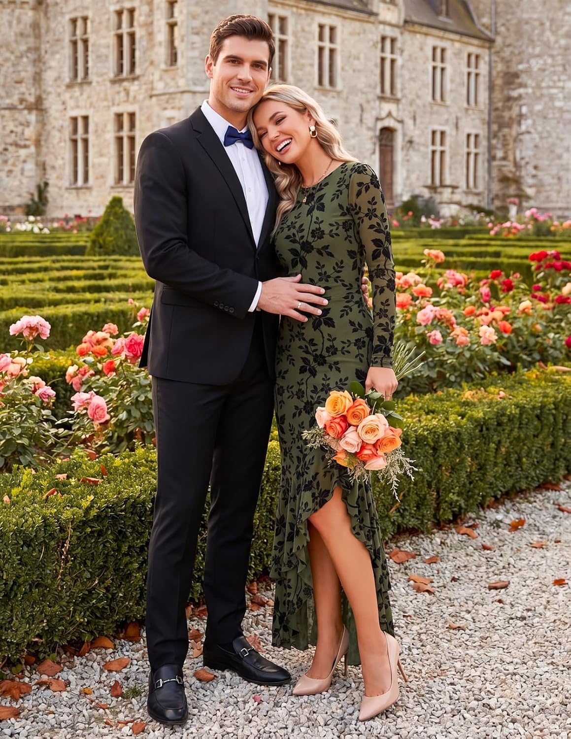 image:imageMEROKEETY Womens Fall Wedding Guest Cocktail Formal Maxi DressesArmy Green