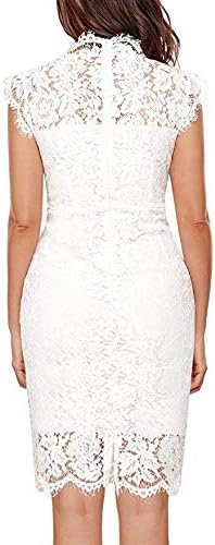 image:imageMEROKEETY Womens Lace Floral Cocktail Wedding Guest Elegant Formal DressesWhite