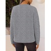 MEROKEETY Womens Chunky Button Up Cable Knit Trendy Cardigan Sweaters(Grey)