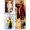 MEROKEETY Womens Fall 2026 Long Sleeve Cable Knit Cardigan Sweaters(Apricot)