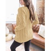 MEROKEETY Womens Fall 2026 Long Sleeve Cable Knit Cardigan Sweaters(Apricot)