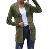 MEROKEETY Womens Fall 2026 Long Sleeve Cable Knit Cardigan Sweaters(Army Green)