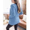 MEROKEETY Womens Fall 2026 Long Sleeve Cable Knit Cardigan Sweaters(Blue)