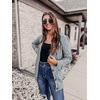 MEROKEETY Womens Fall 2026 Long Sleeve Cable Knit Cardigan Sweaters(Grey)