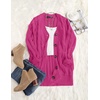 MEROKEETY Womens Fall 2026 Long Sleeve Cable Knit Cardigan Sweaters(Hot Pink)