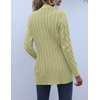 MEROKEETY Womens Fall 2026 Long Sleeve Cable Knit Cardigan Sweaters(Light Green)