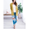 MEROKEETY Womens Fall 2026 Long Sleeve Cable Knit Cardigan Sweaters(Mustard)