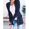 MEROKEETY Womens Fall 2026 Long Sleeve Cable Knit Cardigan Sweaters(Navy)