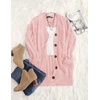 MEROKEETY Womens Fall 2026 Long Sleeve Cable Knit Cardigan Sweaters(Pink)