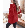 MEROKEETY Womens Fall 2026 Long Sleeve Cable Knit Cardigan Sweaters(Red)