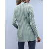 MEROKEETY Womens Fall 2026 Long Sleeve Cable Knit Cardigan Sweaters(Sage)