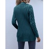 MEROKEETY Womens Fall 2026 Long Sleeve Cable Knit Cardigan Sweaters(Teal)