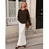 MEROKEETY Women’s Fall Floral Button Up Lightweight Cardigan Sweater Trendy(Coffee)