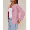 MEROKEETY Women’s Fall Floral Button Up Lightweight Cardigan Sweater Trendy(Pink)