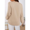 MEROKEETY Women’s Fall Long Sleeve V Neck Sweaters Lightweight Knit Tops(Almond)