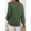 MEROKEETY Women’s Fall Long Sleeve V Neck Sweaters Lightweight Knit Tops(Army Green)