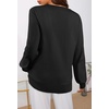 MEROKEETY Women’s Fall Long Sleeve V Neck Sweaters Lightweight Knit Tops(Black)