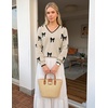 MEROKEETY Women’s Fall Long Sleeve V Neck Sweaters Lightweight Knit Tops(Bow Apricot)