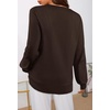 MEROKEETY Women’s Fall Long Sleeve V Neck Sweaters Lightweight Knit Tops(Brown)